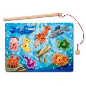 Melissa and Doug Магнитна въдица за риболов - Дървен пъзел 